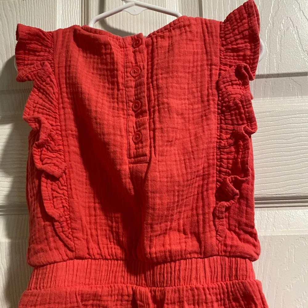 OshKosh B'gosh Red Ruffled Romper Jumpsuit